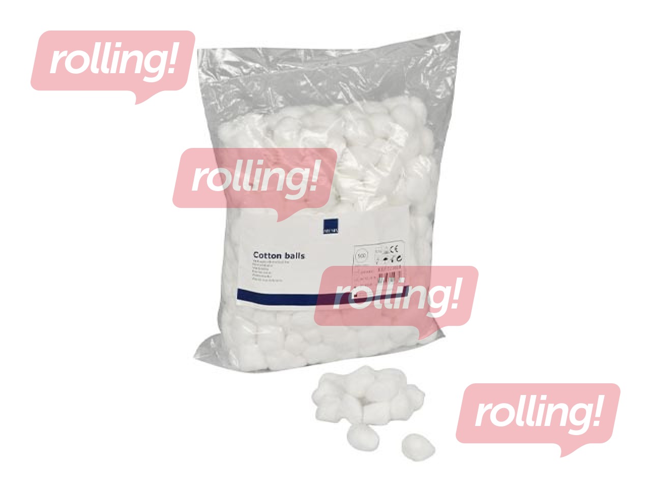 Vates bumbiņas, nesterilas, 100% kokvilna, 500 gab.