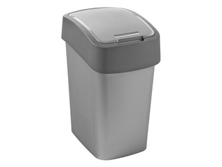 Atkritumu tvertne Flip Bin, plastmasas, sudraba/pelēka, 25 l