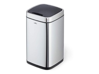 Atkritumu tvertne ar sensoru, bezskāriena, pelēka, 12l