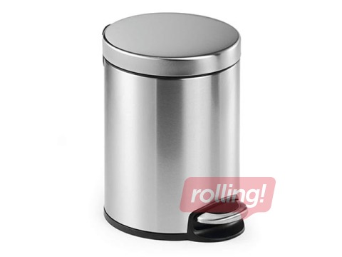 Atkritumu tvertne ar pedāli, pelēka, 5l