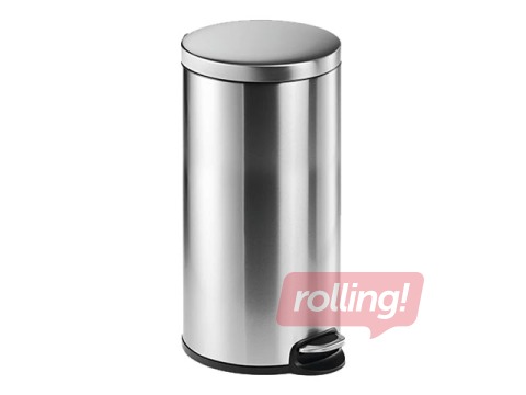 Atkritumu tvertne ar pedāli, pelēka, 30l