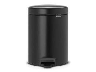 Atkritumu tvertne ar pedāli NewIcon, matēti melna, 5l