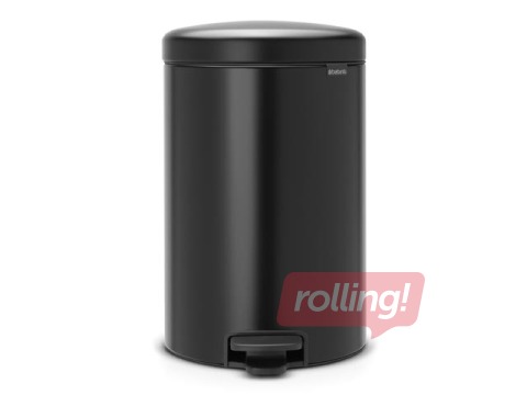 Atkritumu tvertne ar pedāli NewIcon, matēti melna, 20l