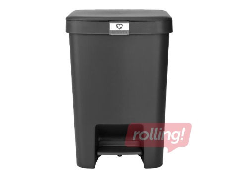 Atkritumu tvertne ar pedāli StepUp, tumši pelēka, 25l