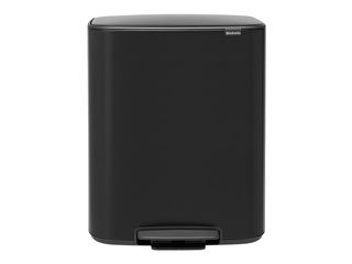 Atkritumu tvertne ar pedāli Brabantia, Bo, matēti melna, 60l