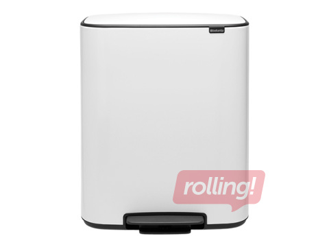 Atkritumu tvertne ar pedāli Brabantia, Bo, balta, 2x30l
