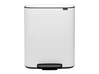 Atkritumu tvertne ar pedāli Brabantia, Bo, balta, 2x30l