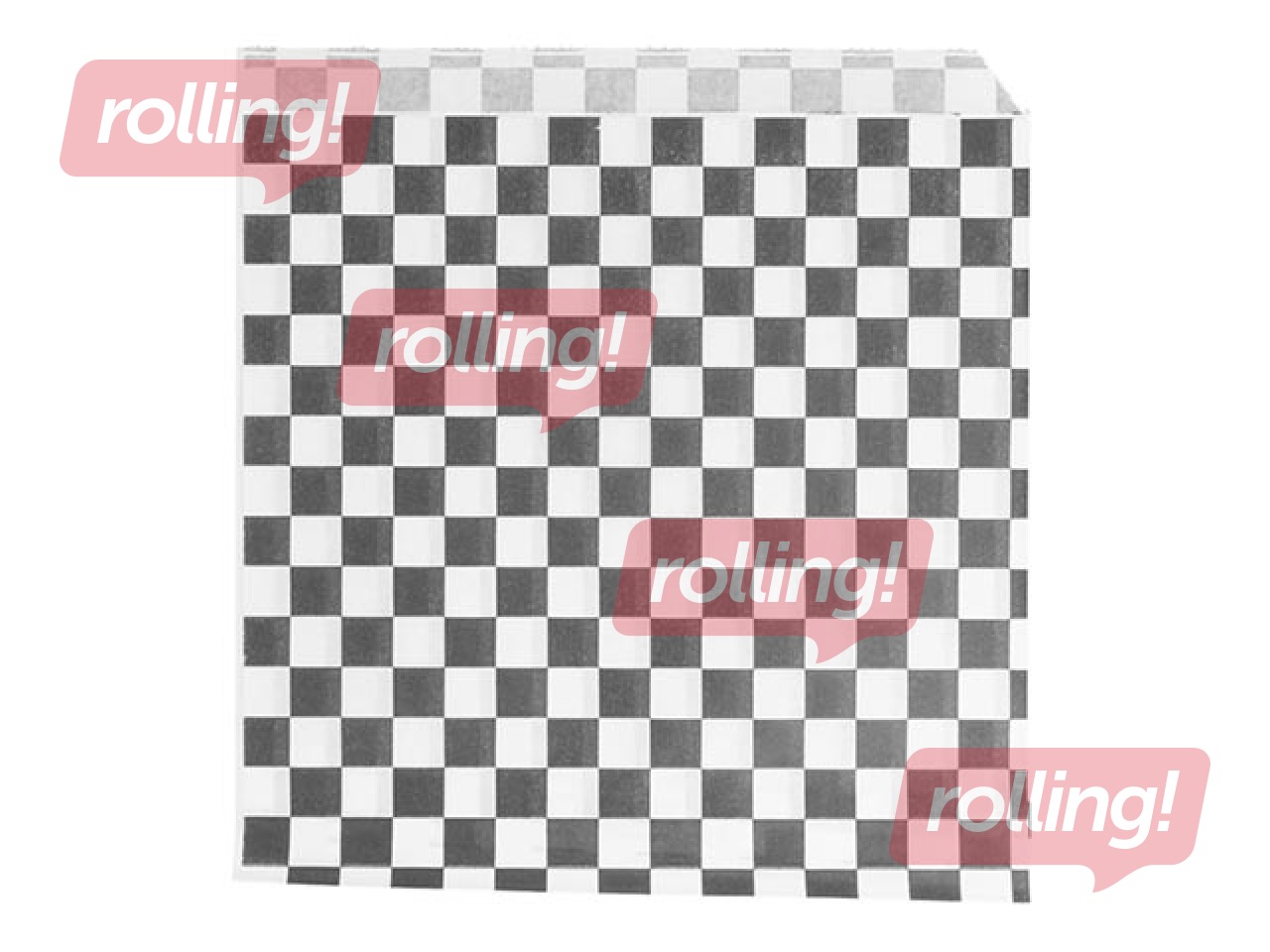 Papīra maisiņi uzkodām ar divām atvērtām malām, melnbalts, 160x165mm, 100 gab.