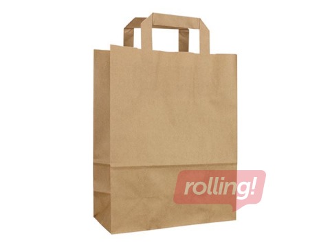 Papīra maisiņš ar rokturiem, brūns, 320x200x280mm