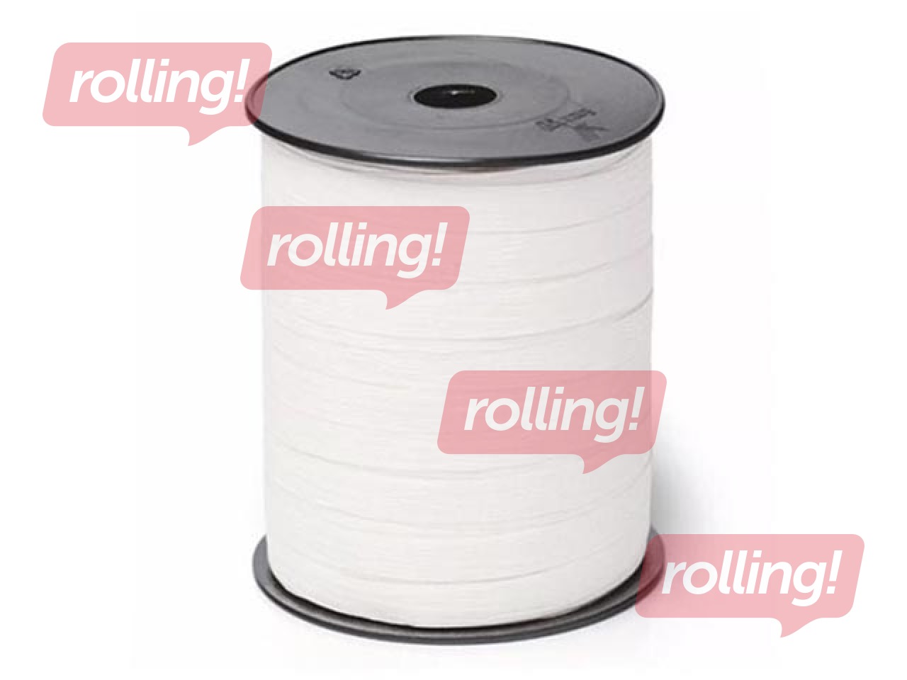 Dāvanu saiņošanas lente spolē, balta, polipropilēna, 500m