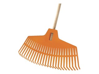 Grābeklis Focus ar koka kātu, zaļš/oranžs