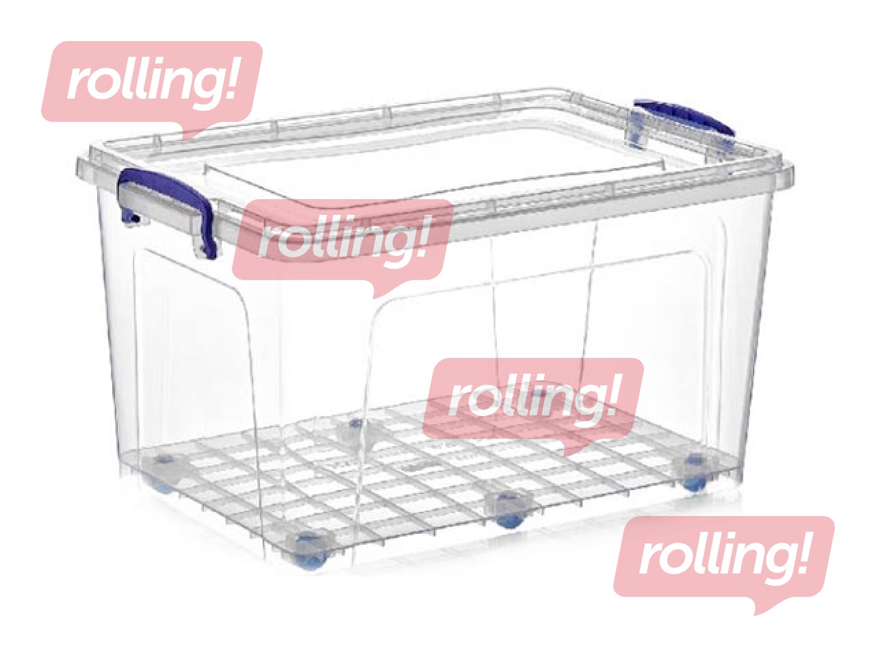 Uzglabāšanas kaste uz riteņiem ar vāku, 56 x 37 x h 30 cm , 42 l