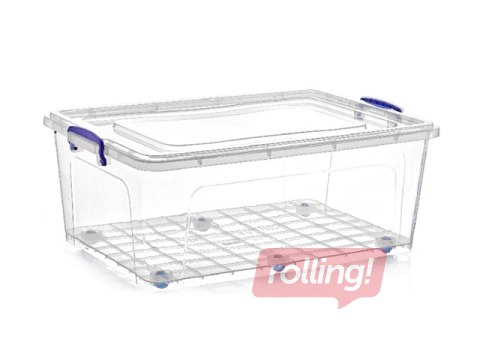 Uzglabāšanas kaste uz riteņiem ar vāku, 69 x 47 x h 27 cm , 58 l