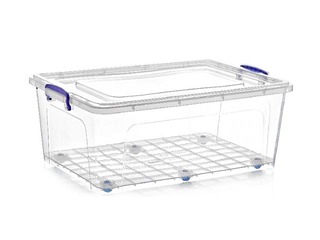 Uzglabāšanas kaste uz riteņiem ar vāku, 69 x 47 x h 27 cm , 58 l