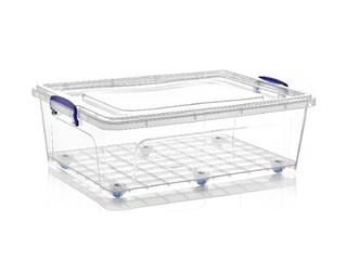 Uzglabāšanas kaste uz riteņiem ar vāku, 68 x 47 x h 21 cm , 40 l