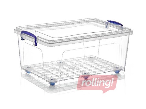 Uzglabāšanas kaste uz riteņiem ar vāku, 55 x 37 x h 24 cm , 30 l