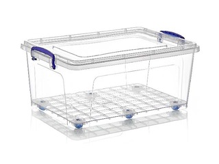 Uzglabāšanas kaste uz riteņiem ar vāku, 55 x 37 x h 24 cm , 30 l