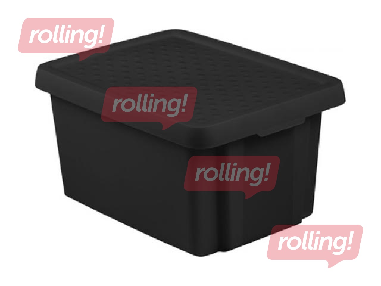 Kaste uzglabāšanai ar vāku Essentials, 16 L, melna