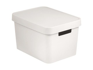 Kaste ar vāku Infinity Recycled, 17l, 36x27x22 cm, balta