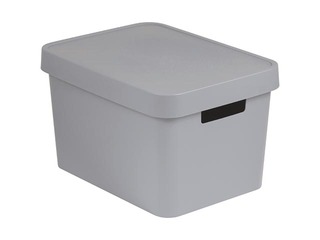 Kaste ar vāku Infinity Recycled, 17l, 36x27x22 cm, pelēka