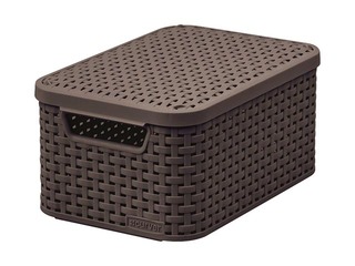 Kaste ar vāku Style S, 29,1x19,8x14,2 cm, tumši brūna