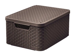 Kaste ar vāku Style M, 39,3x29,3x18,7 cm, tumši brūna