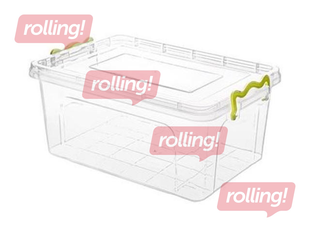 Kaste ar vāku un rokturiem, 1,5l, 20,9x14xh10,3cm, caurspīdīga