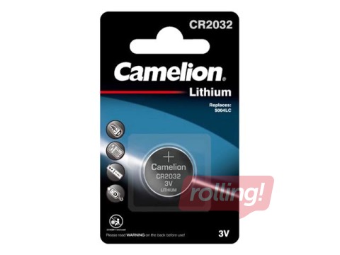 Baterijas Camelion Lithium, tablešu tipa, CR 2032, 1 gab. 