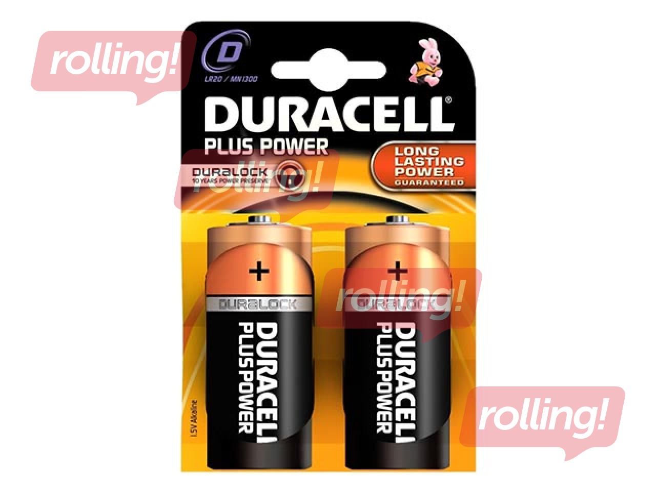 Baterijas Duracell D/LR20, B2,1.5V, 2 gab.