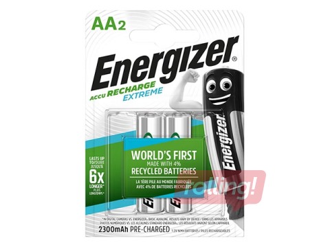 Lādējamās beterijas Energizer Extreme, 2300 mAh B2, AA, 2 gab.