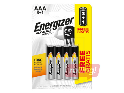 Baterijas Energizer Base Alkaline, AAA B3+1,1.5V, 4 gab.