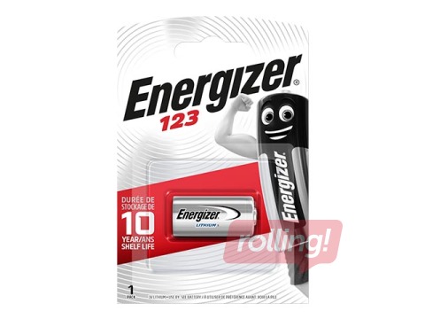 Baterija Energizer 123 Lithium, B1, 3V, 1 gab.