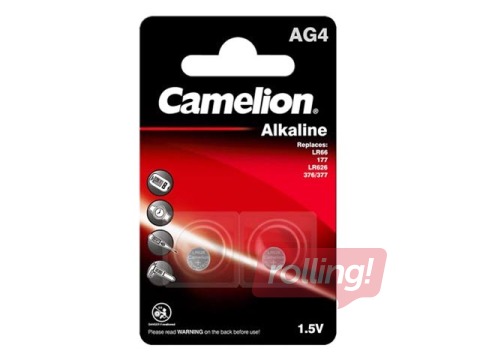 Baterijas Camelion Alkaline, AG4/LR66/LR626/377, 2 gab, 1.5V