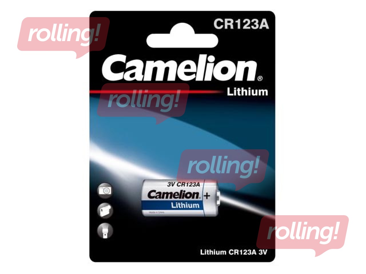 Baterija Camelion CR123A, Lithium, 1 gab.