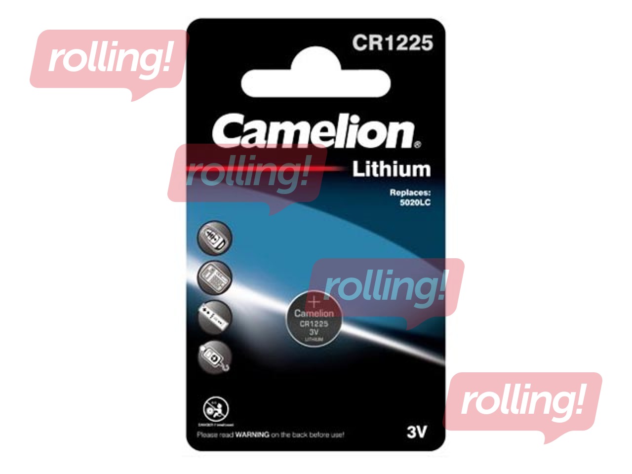Baterija Camelion Lithium CR1225, 3V, 1 gab