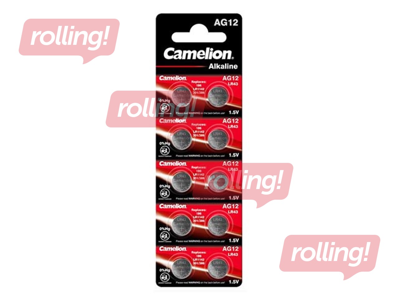 Baterijas Camelion AG12 / LR43, 1.5V, 10 gab.