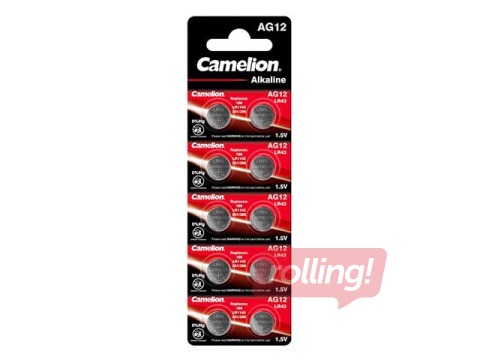 Baterijas Camelion AG12 / LR43, 1.5V, 10 gab.