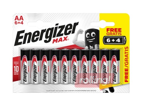 Baterijas Energizer MAX Alkaline, AA B6+4, 1.5V, 10 gab.