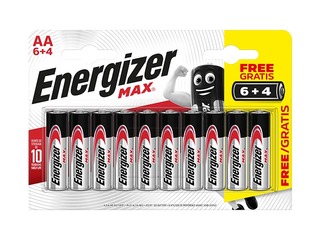 Baterijas Energizer MAX Alkaline, AA B6+4, 1.5V, 10 gab.
