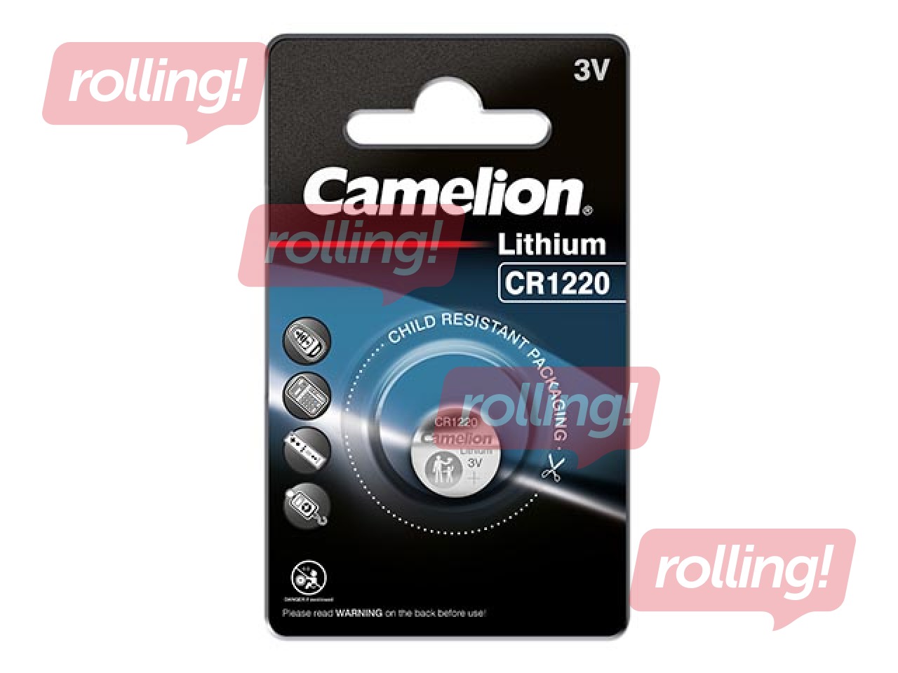 Baterija Camelion CR1220, Lithium, 1 gab.