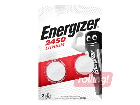 Baterijas Energizer, tablešu tipa, CR2450, 2 gab. 