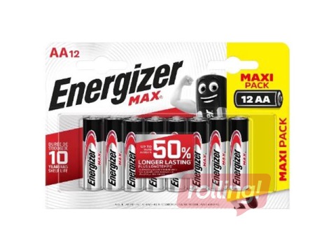 Baterijas Energizer MAX Alkaline, AA B12, 1.5V, 12 gab.