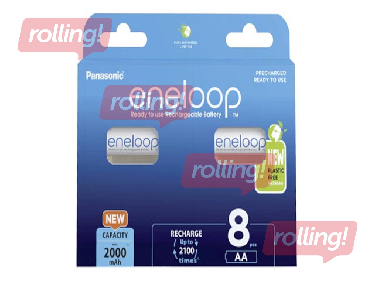 Lādējamās Baterijas Panasonic Eneloop BK-3MCDE/8BE, 2000mAh, NiMH, AA, 8 gab.