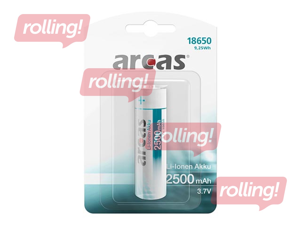 Uzlādējams akumulators Arcas 18650 3.6V 2500mAh Li-Ion PCB