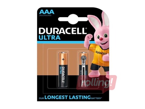 Baterijas Duracell Ultra, AAA, 1.5V, 2 gab.