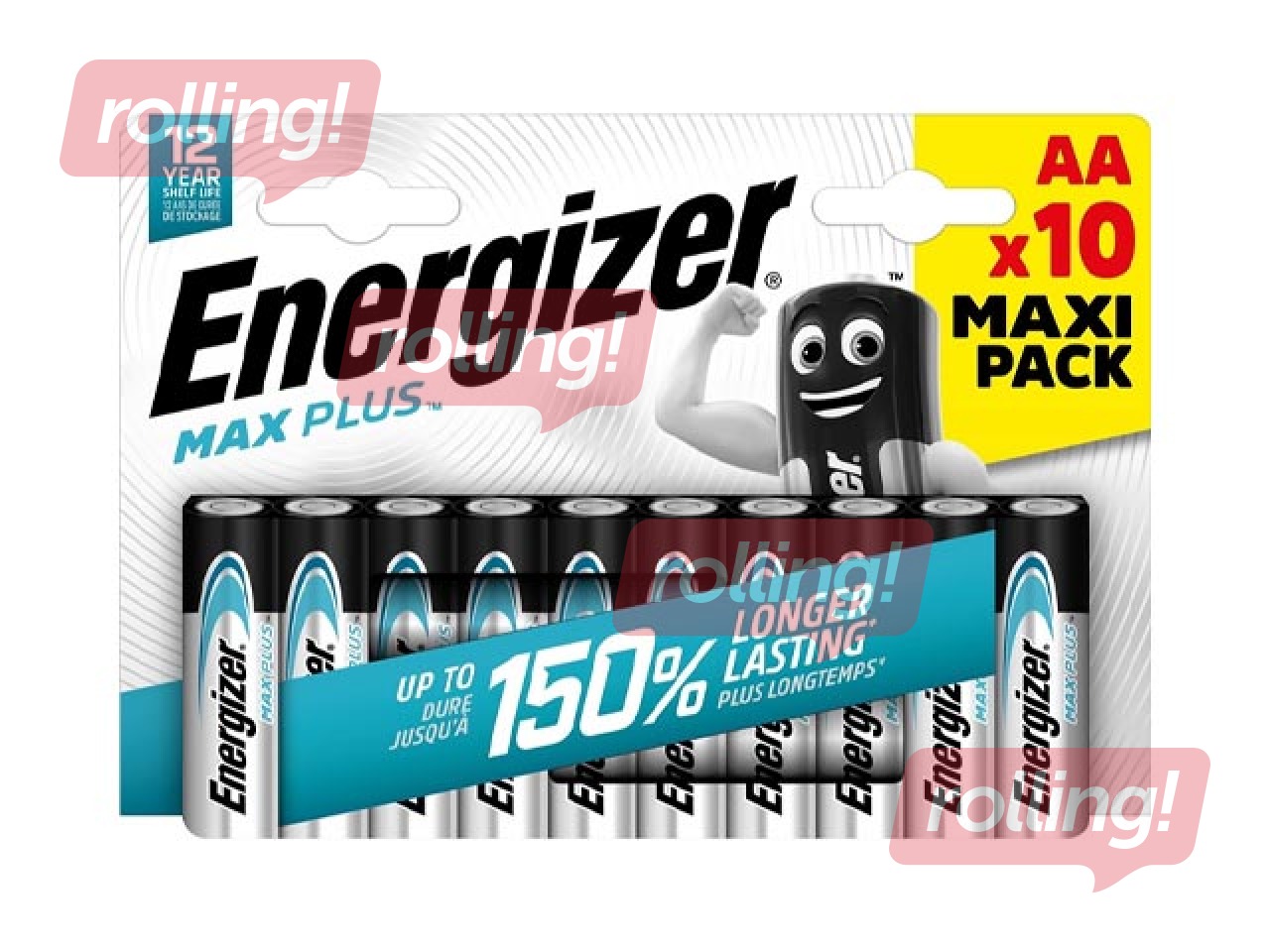 Baterijas Energizer, Max Plus, AA, 1.5V, 10 gab.
