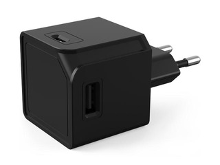 Lādētājs Allocacoc USBcube Original USB- A + USB-C, melns