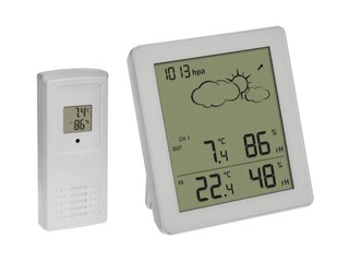 Higrometrs-termometrs, balta, 105x94x20mm