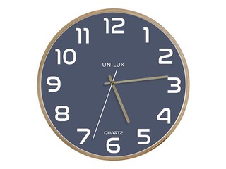 Sienas pulkstenis Unilux Baltic, koka rāmis, zilie 31.5 cm