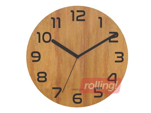 Sienas pulkstenis Unilux Palma silent, koka 30 cm